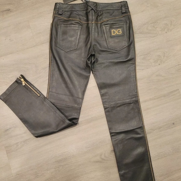 Dolce & Gabbana Womens Leather Pants - NWT5 pocketSize 40